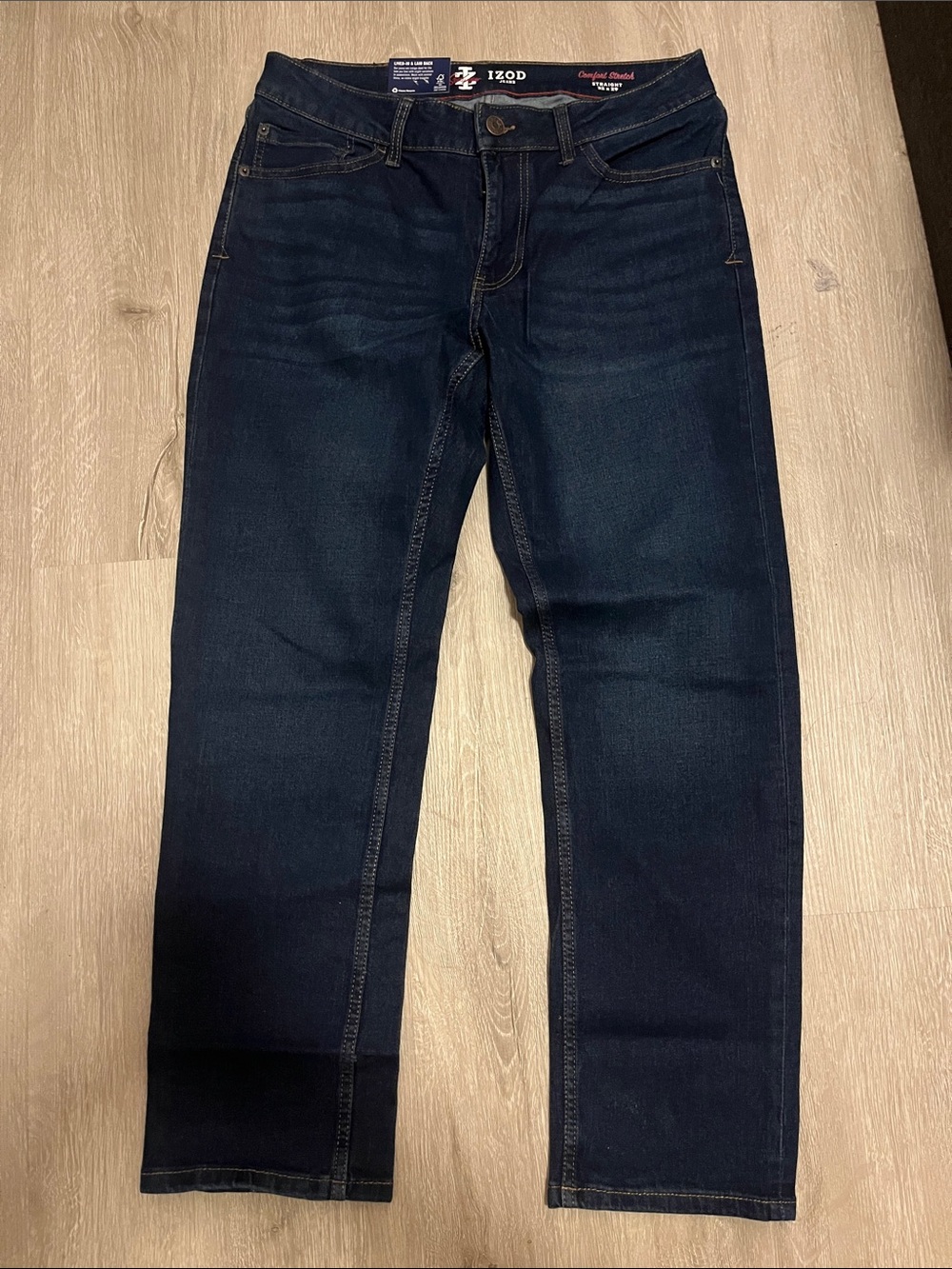 New Izod Men’s Navy Straight Leg Jeans